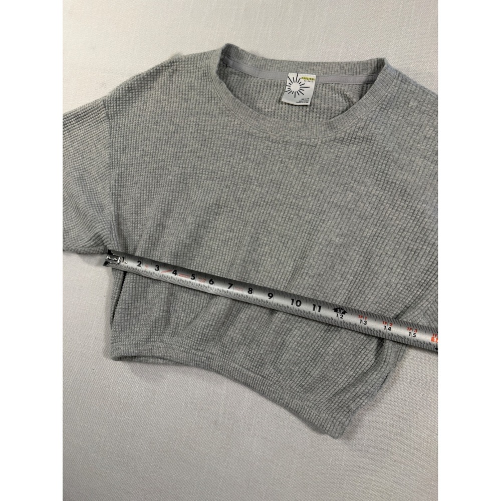 OFFLINE by Aerie Women Gray Waffle Knit Cropped T-Shirt XS 0422-1161 - Picture 7 of 8